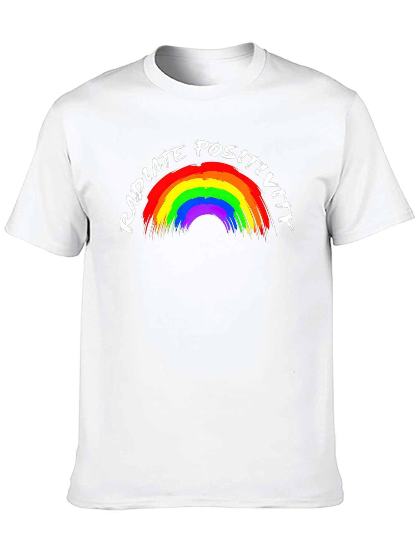 Radiate Positivity Rainbow Graphic Tee - Black