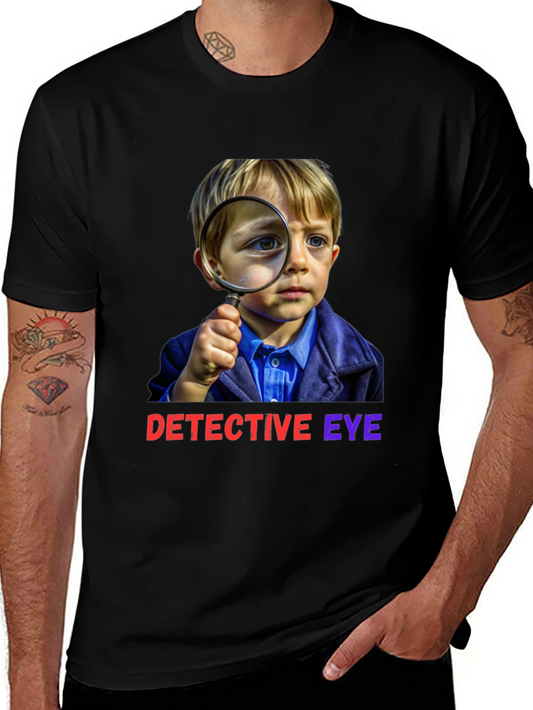 Detective Eye T-Shirt - Curious Kid with Magnifying Glass