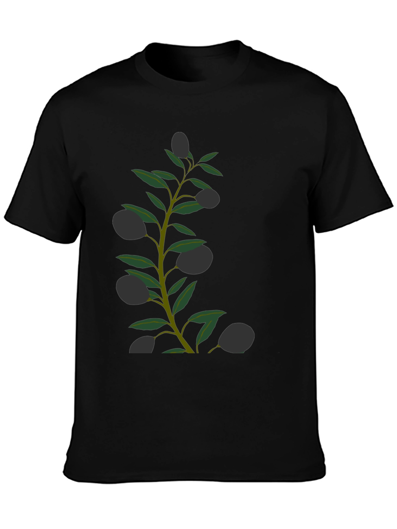 Olive Branch Graphic Black T-Shirt