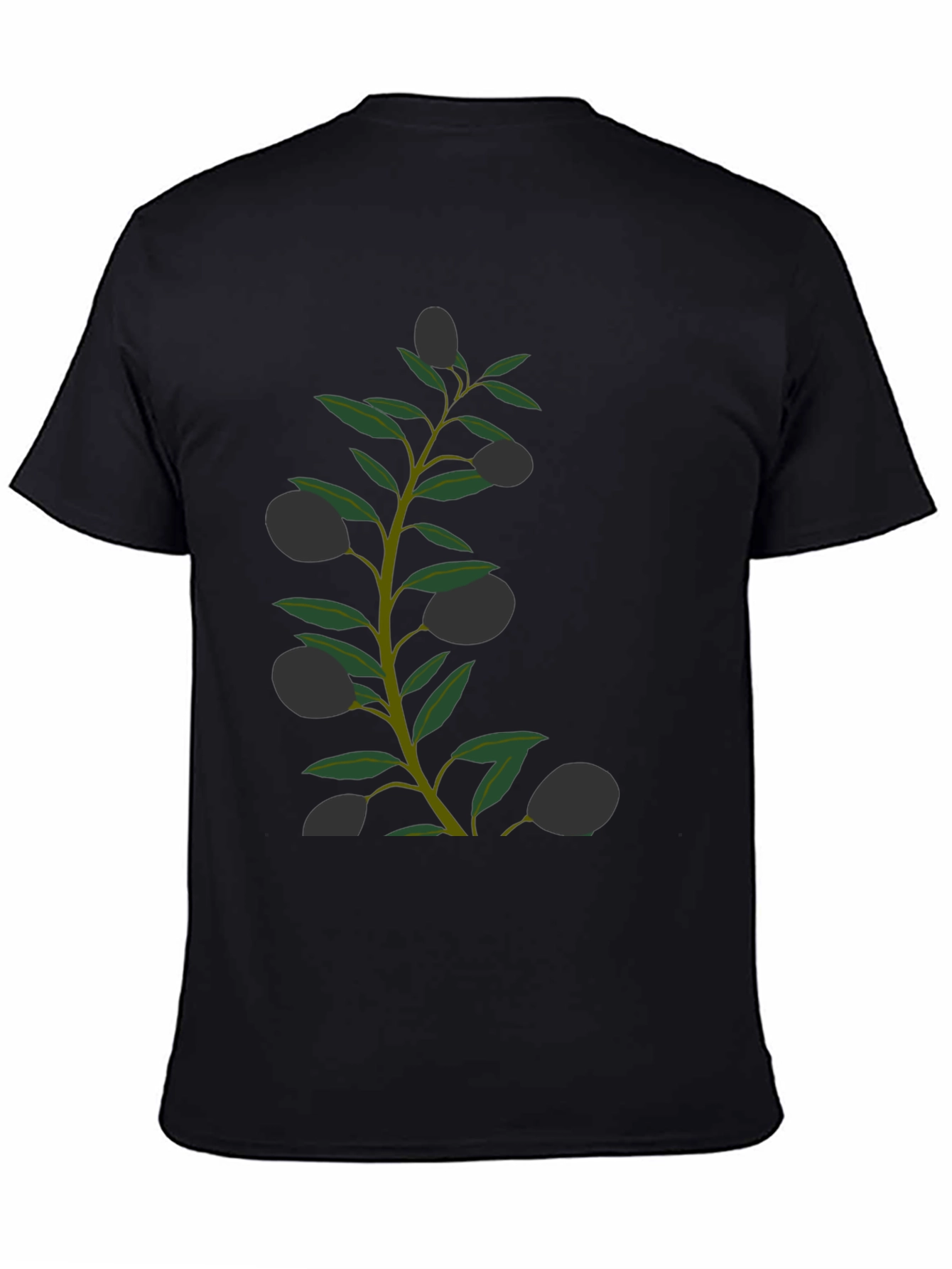 Olive Branch Graphic Black T-Shirt