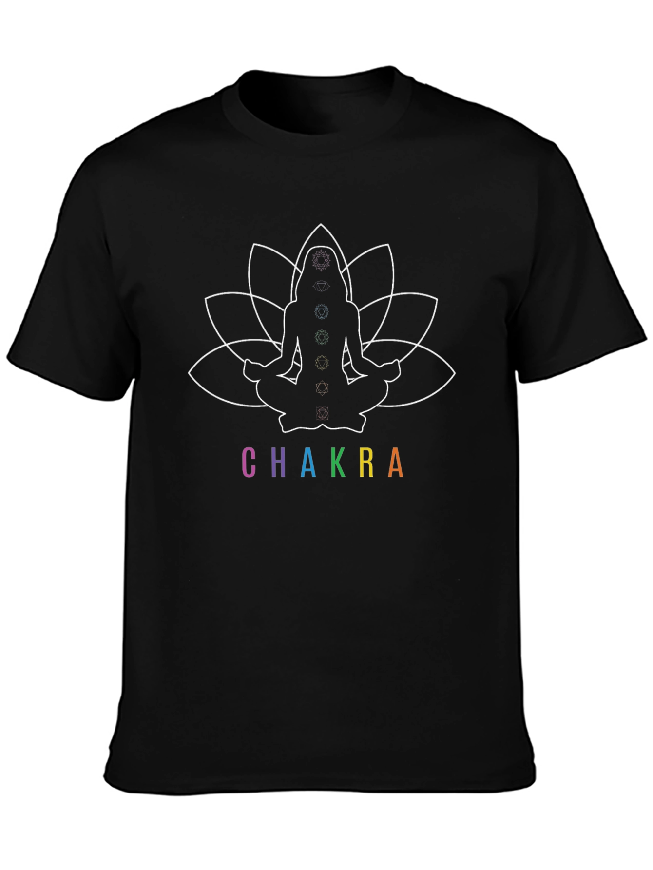 Chakra Lotus Graphic Black T-Shirt