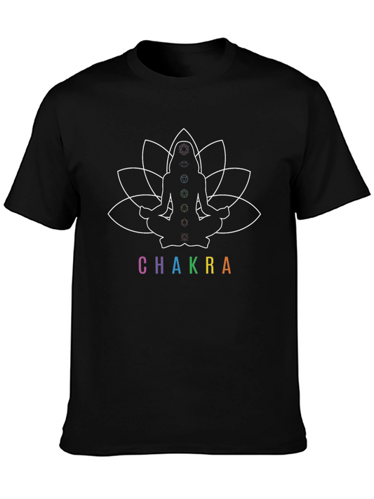 Chakra Lotus Graphic Black T-Shirt
