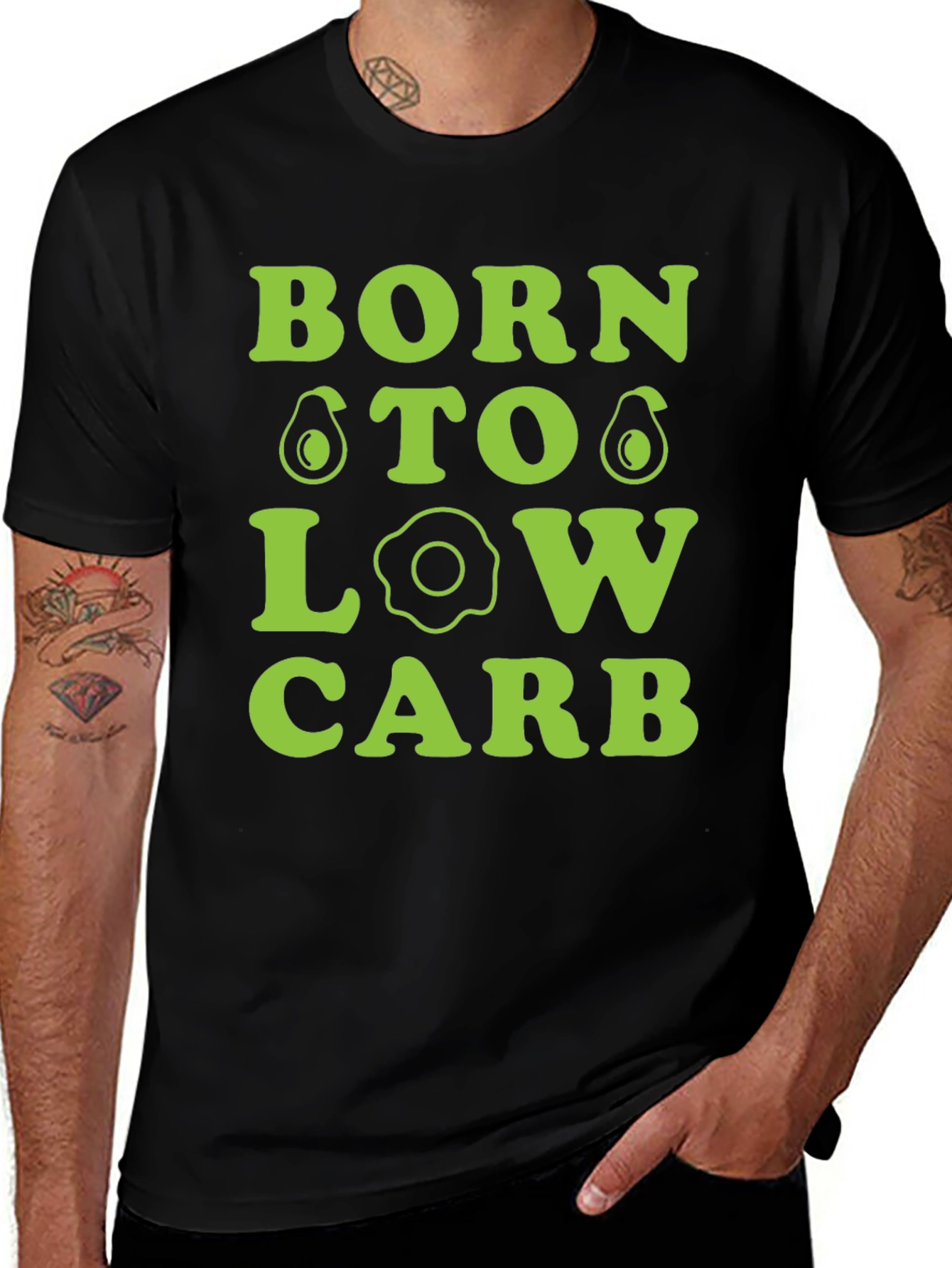 Born To Low Carb Graphic Tee - Black