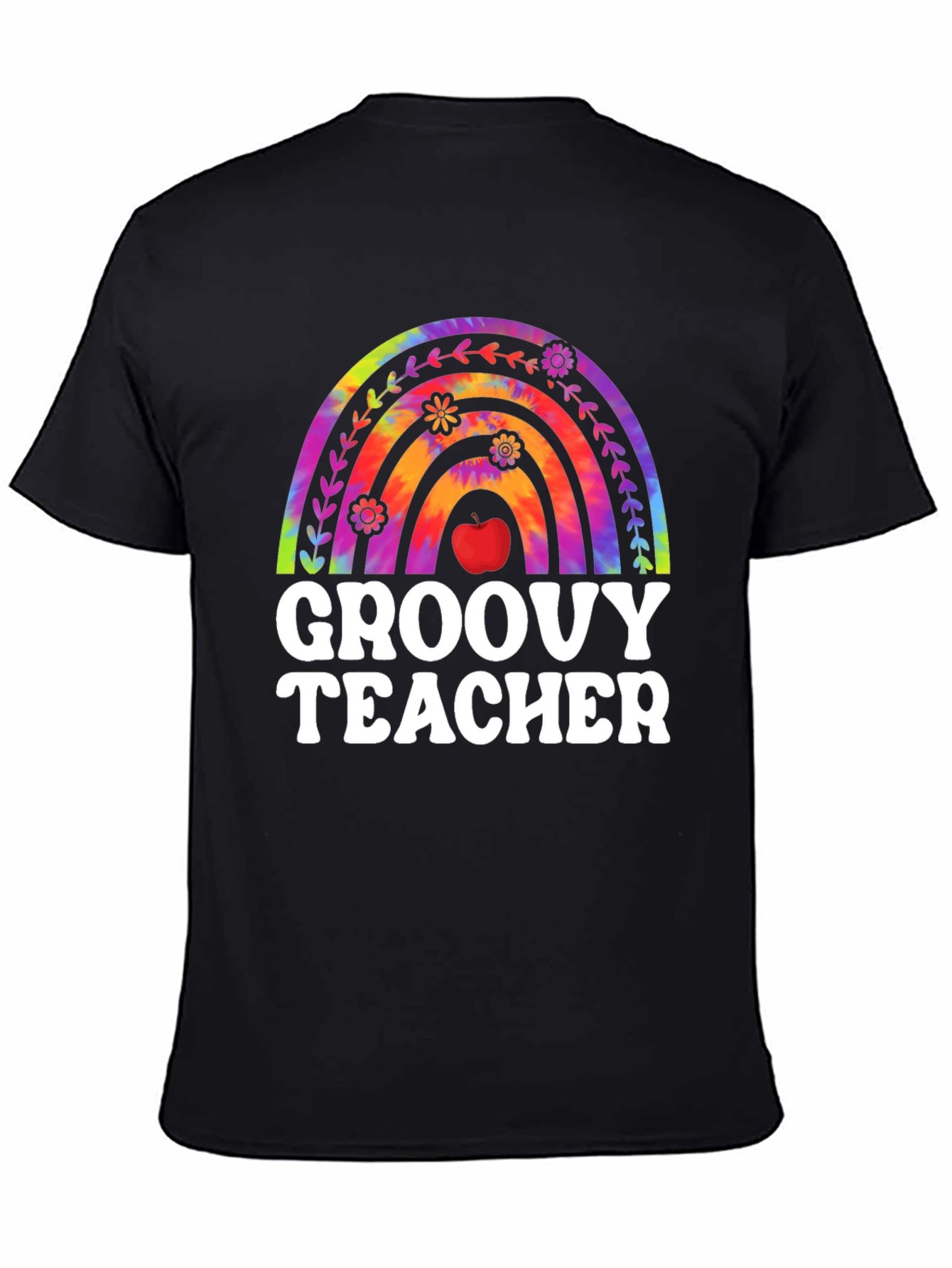 Groovy Teacher Rainbow Graphic Tee