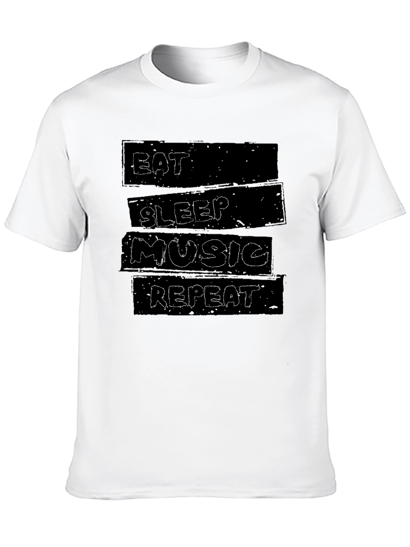 Eat Sleep Music Repeat Mens Black Graphic Tee