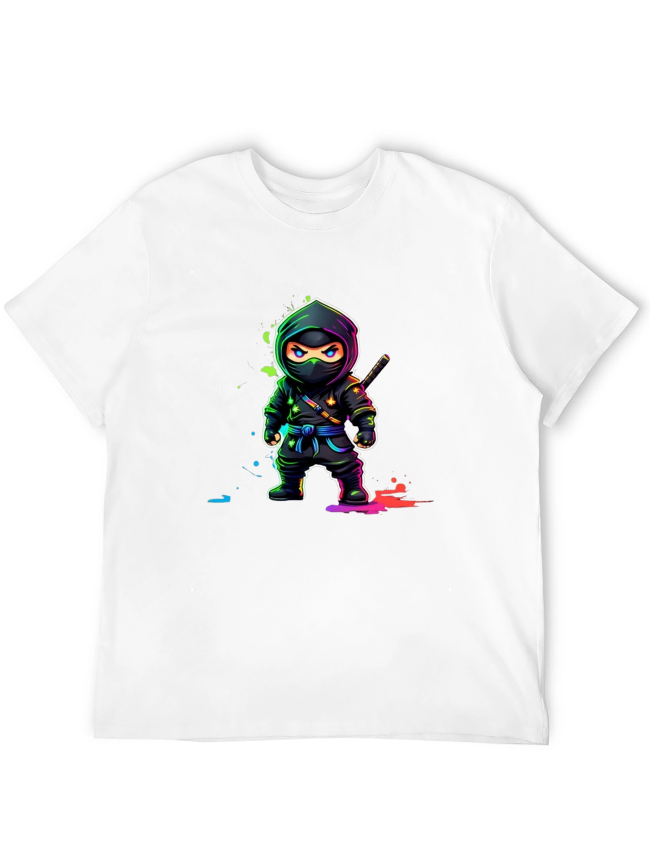 Ninja Graphic Tee - Black Cotton T-Shirt
