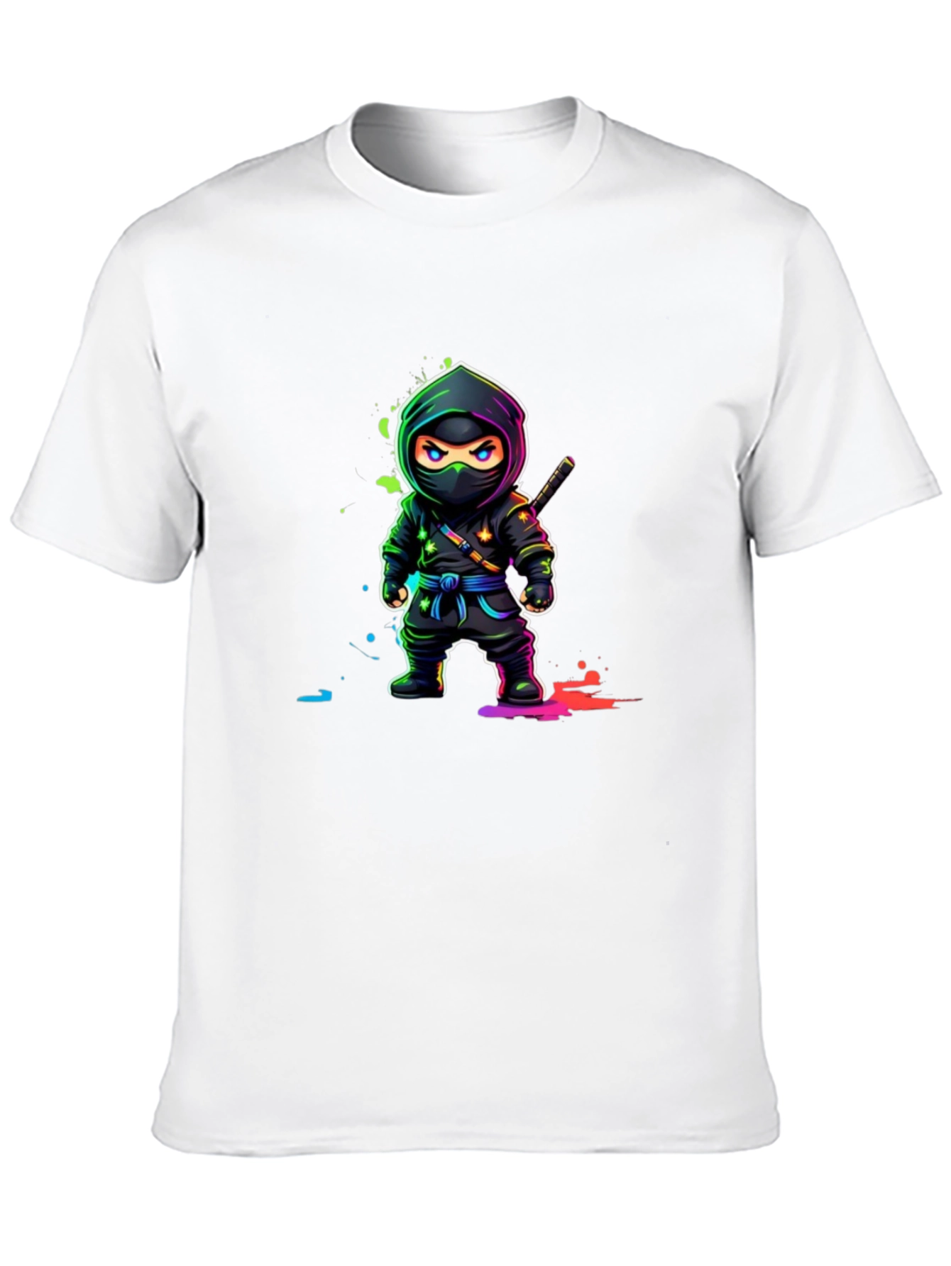 Ninja Graphic Tee - Black Cotton T-Shirt