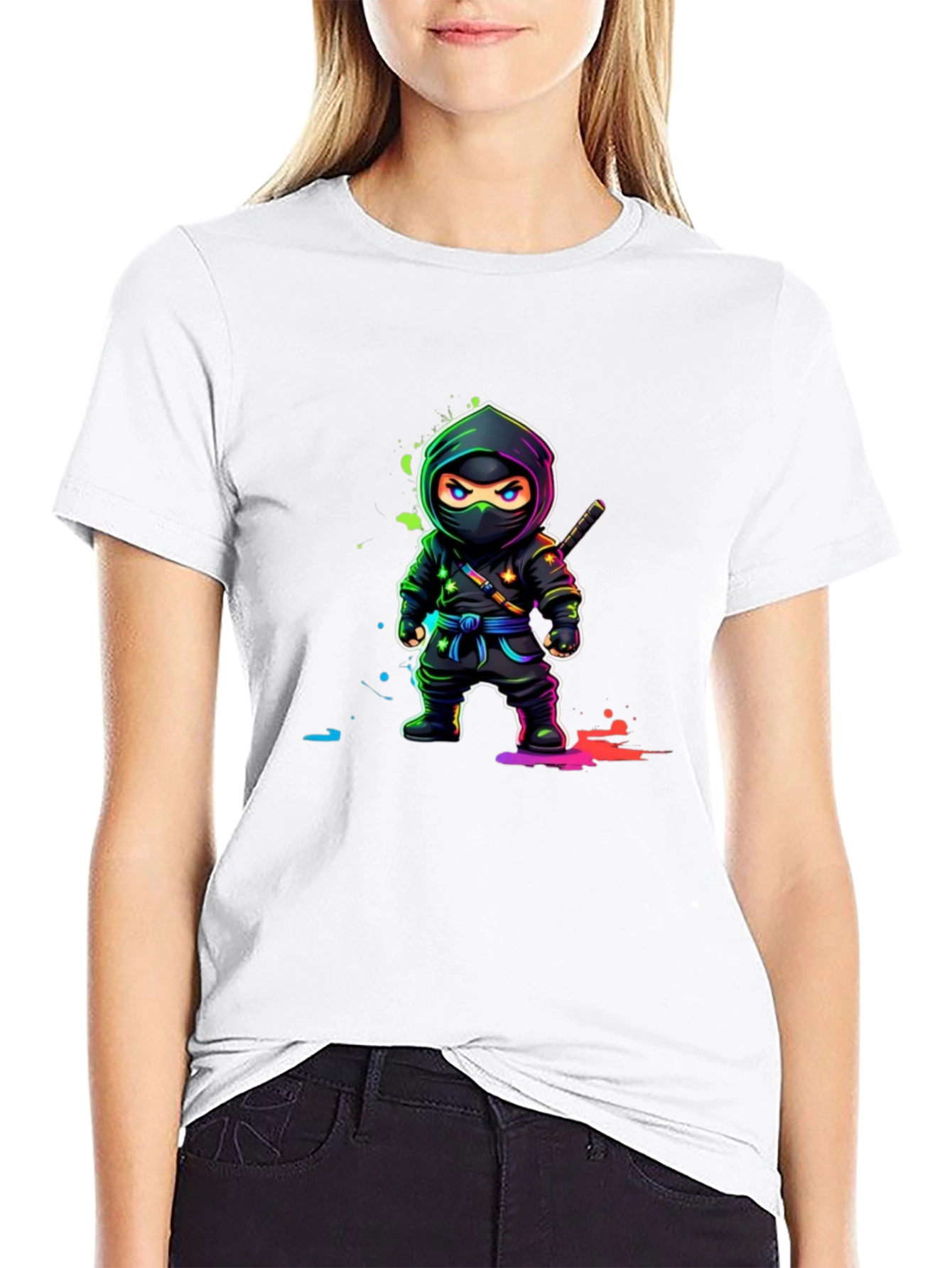 Ninja Graphic Tee - Black Cotton T-Shirt