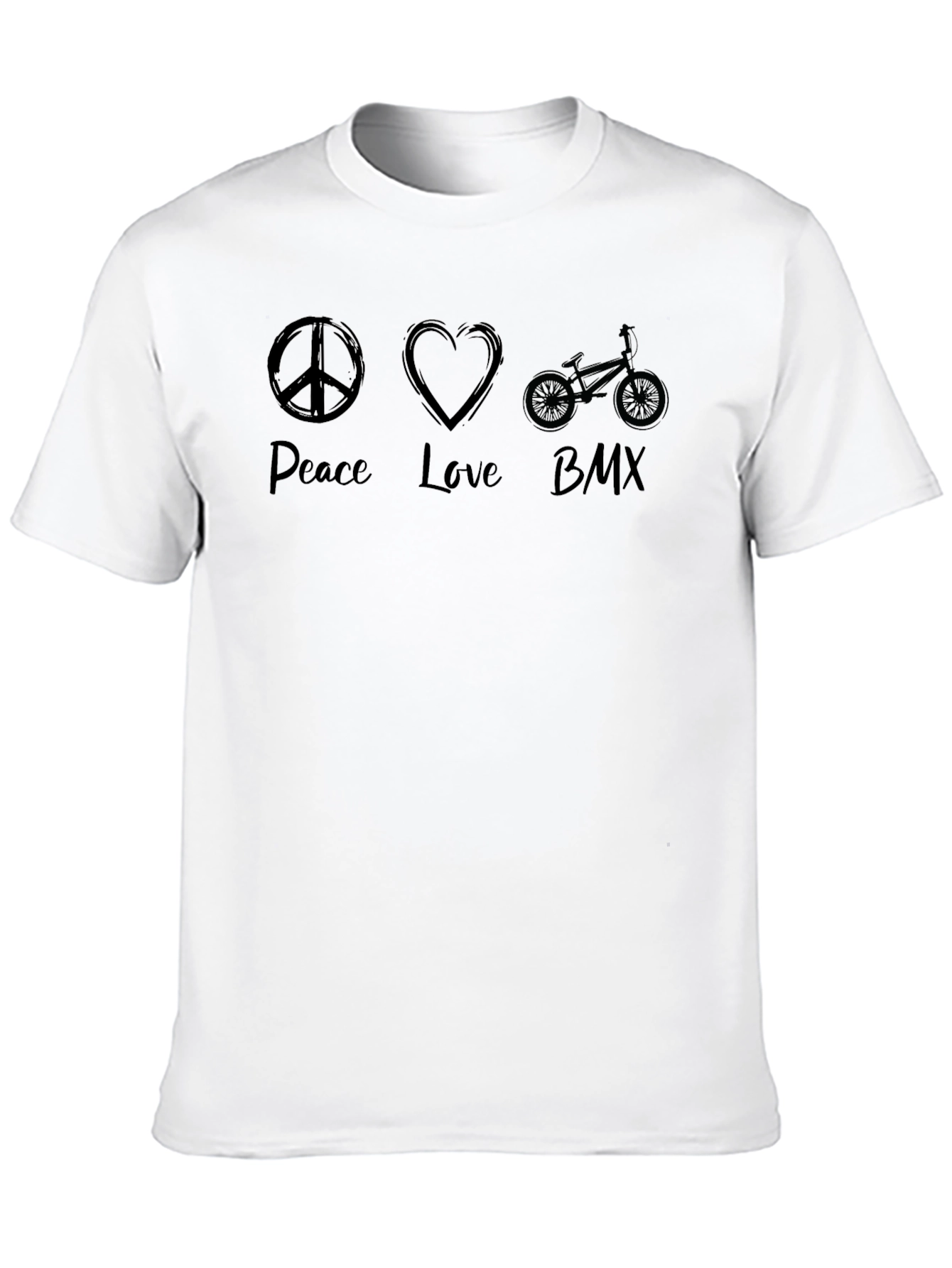 Peace Love BMX T-Shirt - Black Graphic Tee