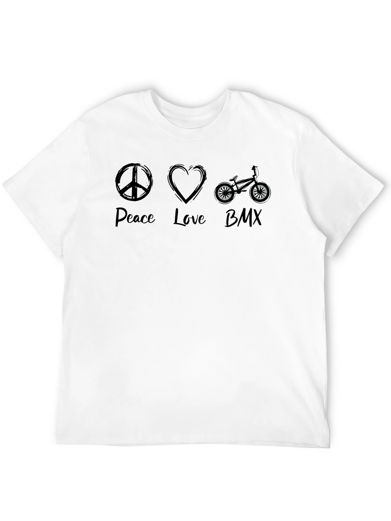 Peace Love BMX T-Shirt - Black Graphic Tee