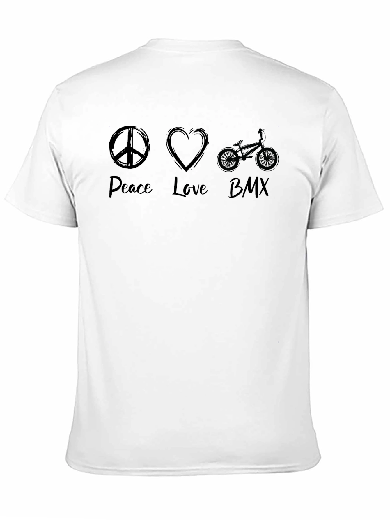 Peace Love BMX T-Shirt - Black Graphic Tee