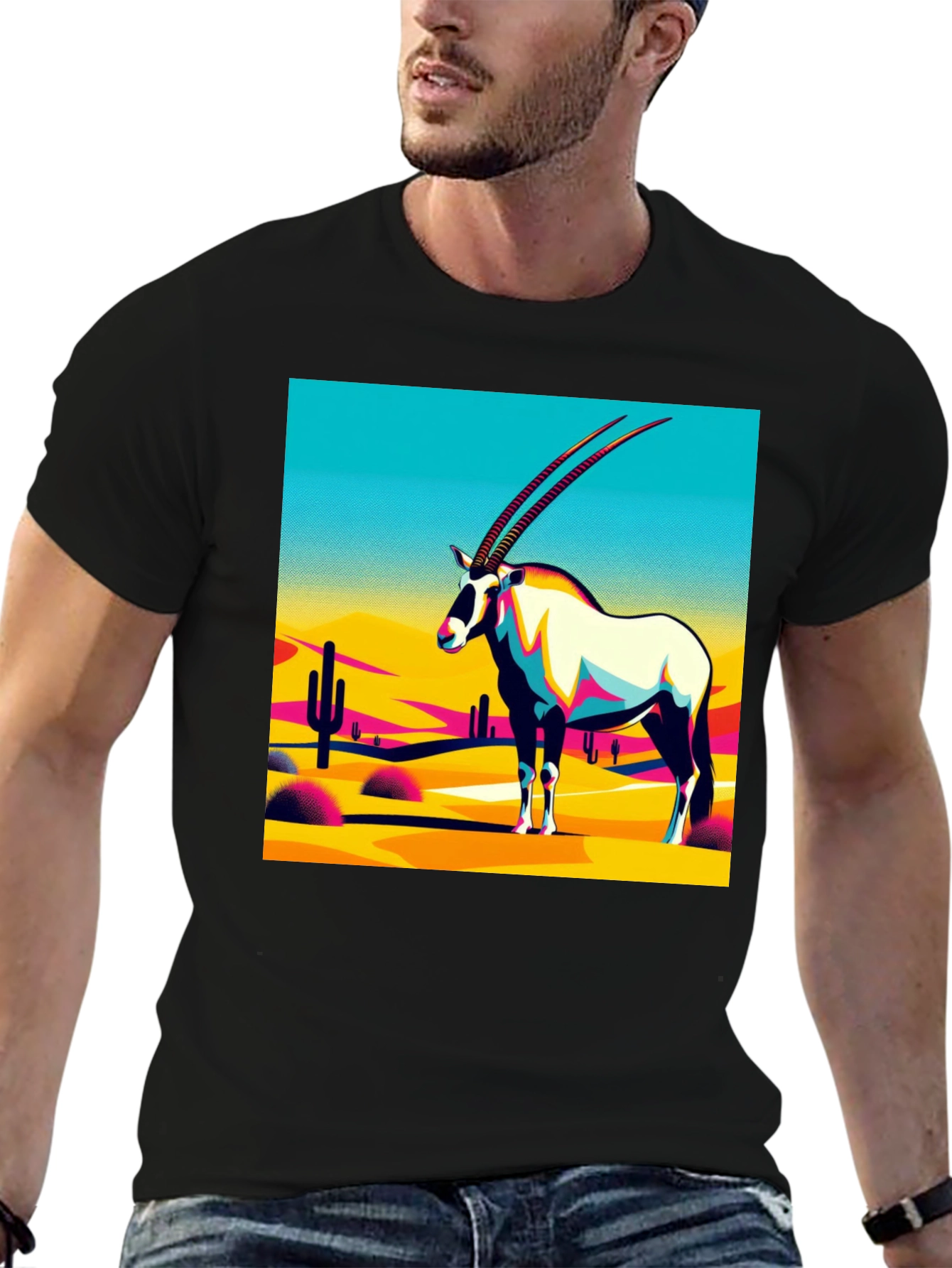 Abstract Oryx Desert Graphic T-Shirt