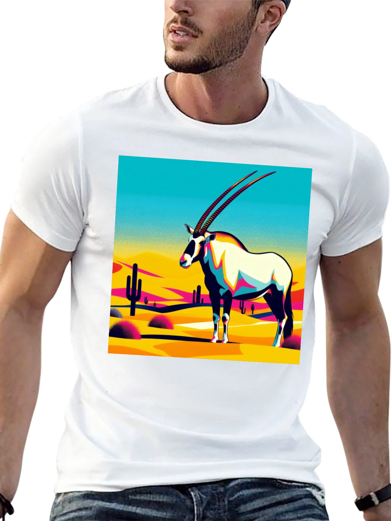 Abstract Oryx Desert Graphic T-Shirt