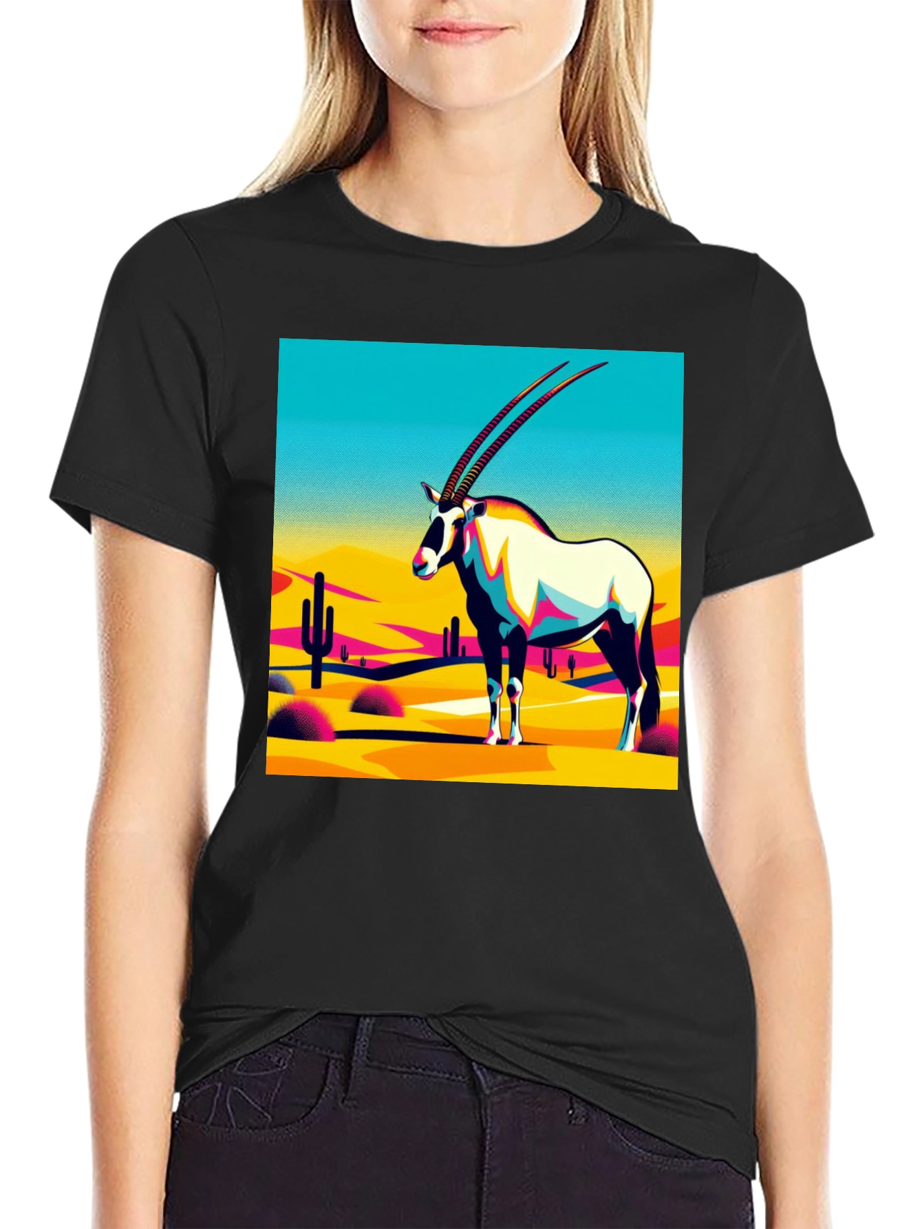 Abstract Oryx Desert Graphic T-Shirt