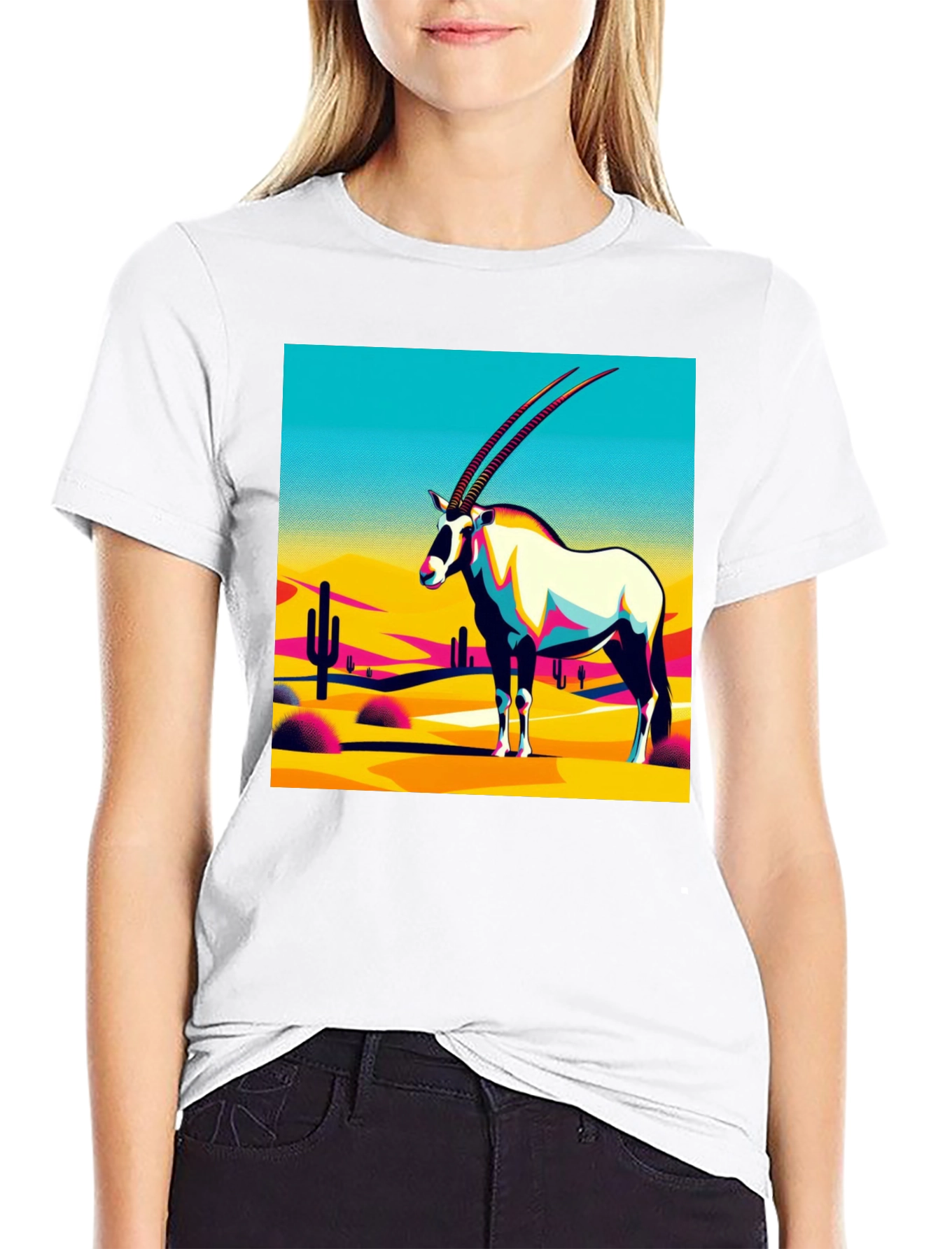 Abstract Oryx Desert Graphic T-Shirt
