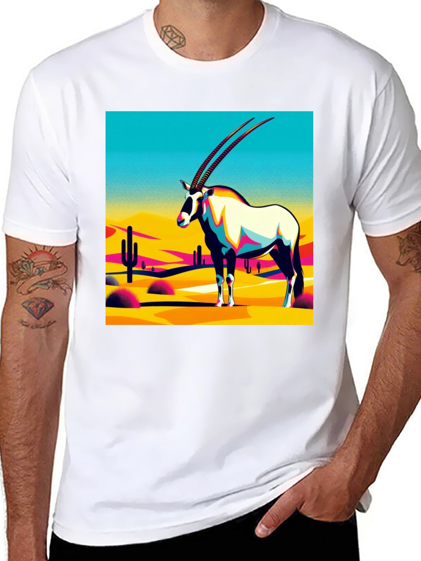 Abstract Oryx Desert Graphic T-Shirt