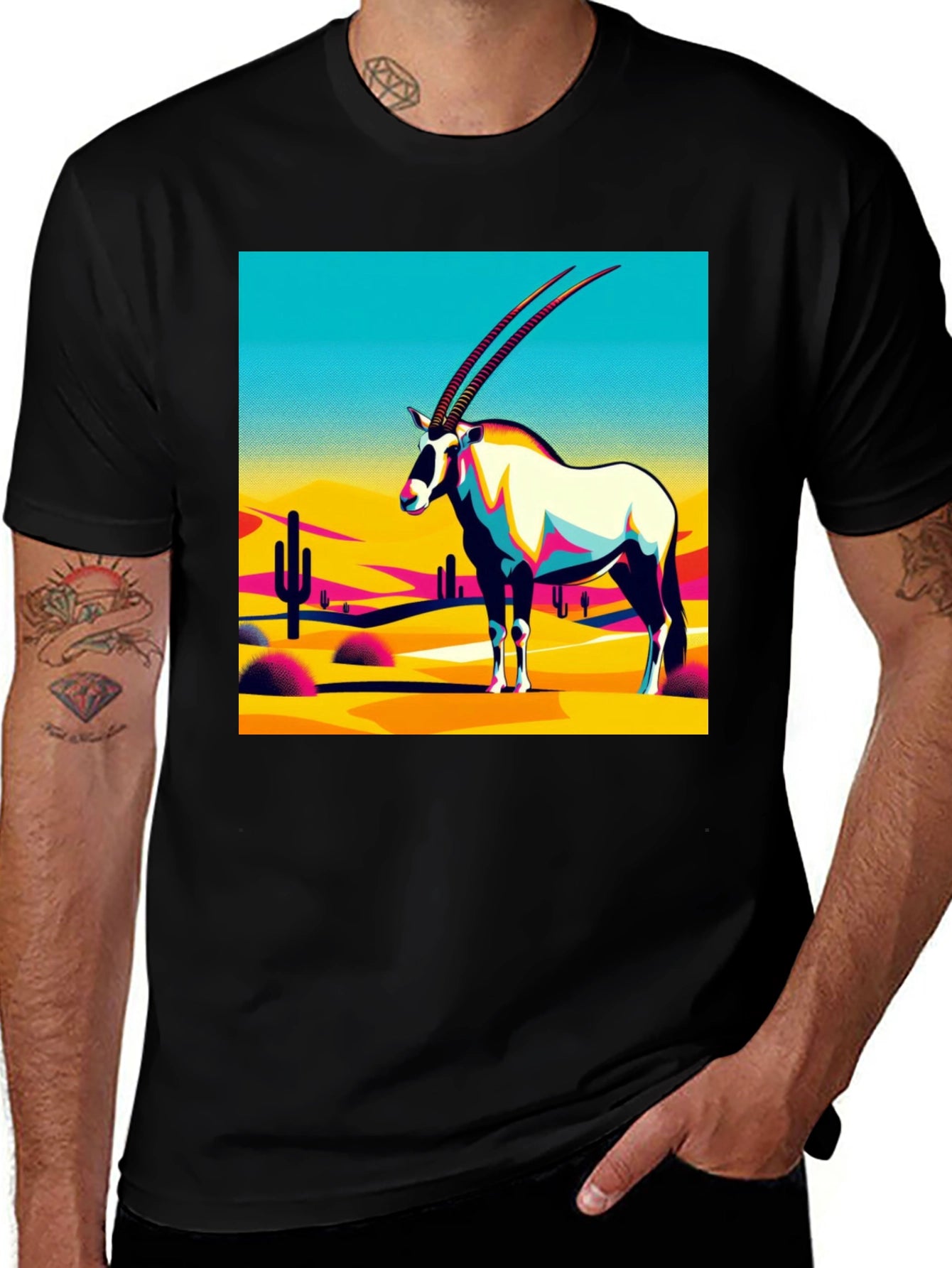 Abstract Oryx Desert Graphic T-Shirt
