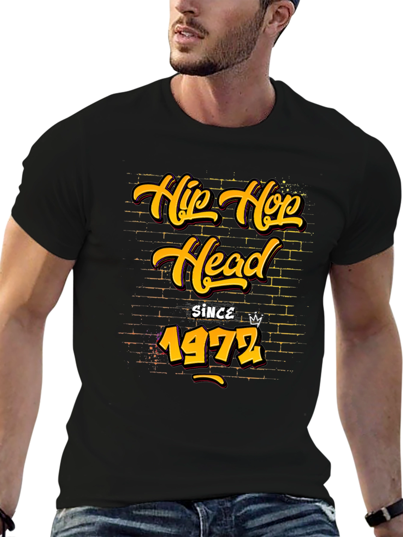 Hip Hop Head Since 1972 Black T-Shirt