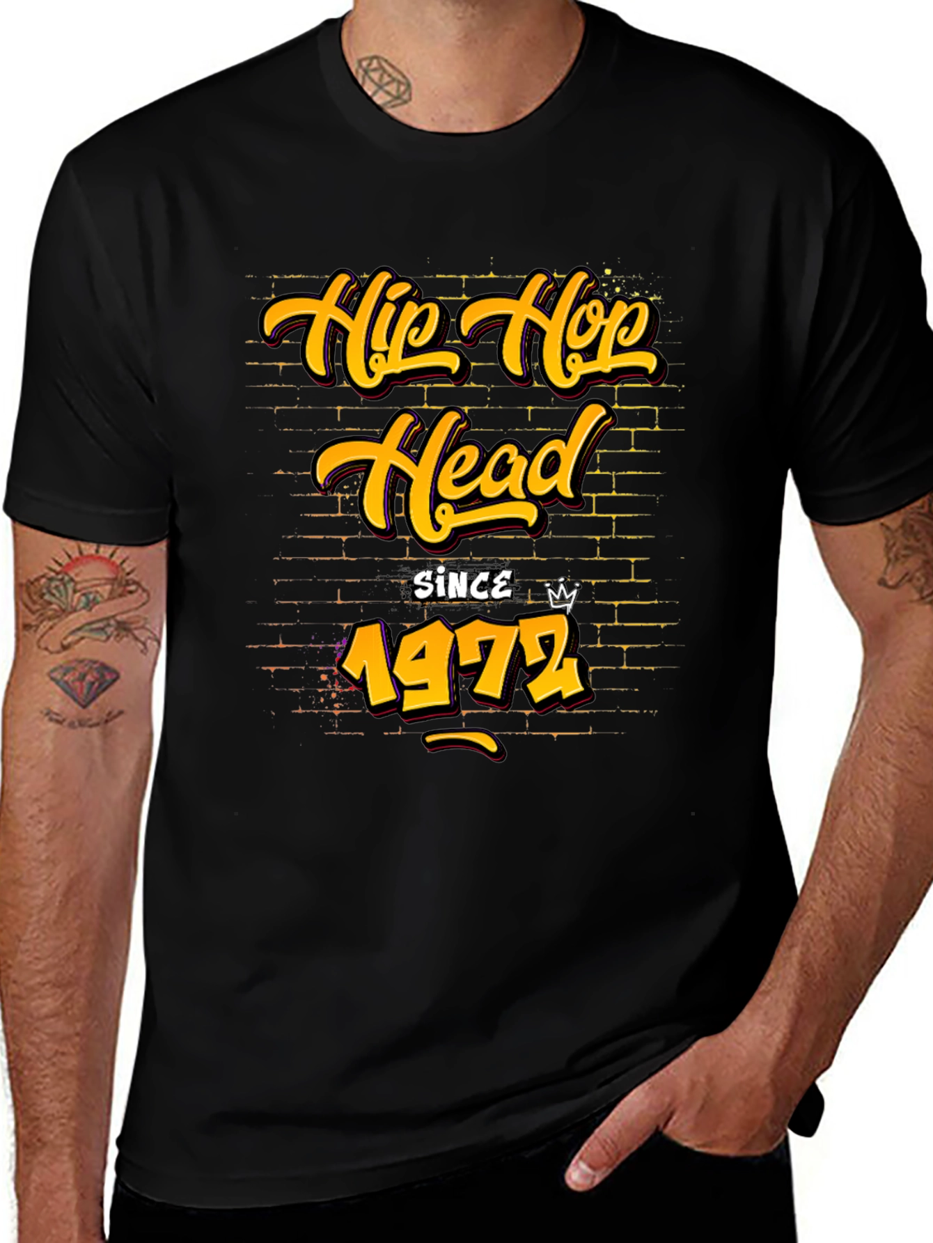 Hip Hop Head Since 1972 Black T-Shirt