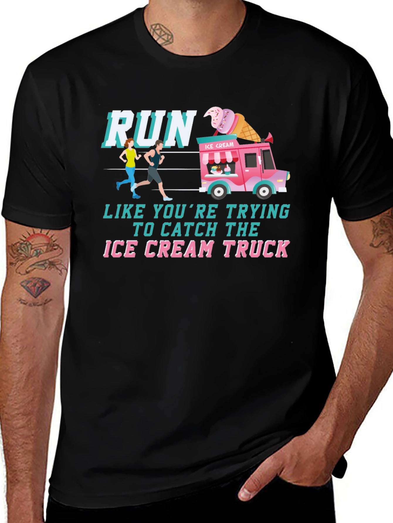 Run For Ice Cream Graphic T-Shirt