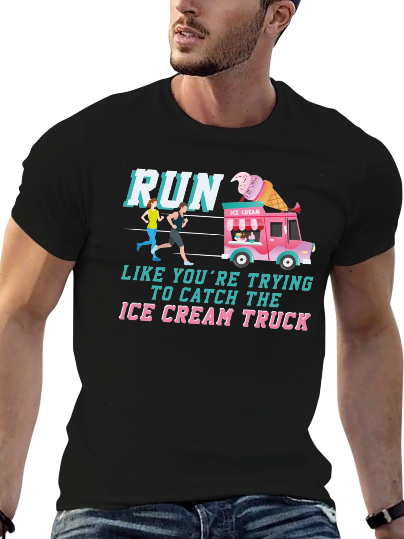 Run For Ice Cream Graphic T-Shirt