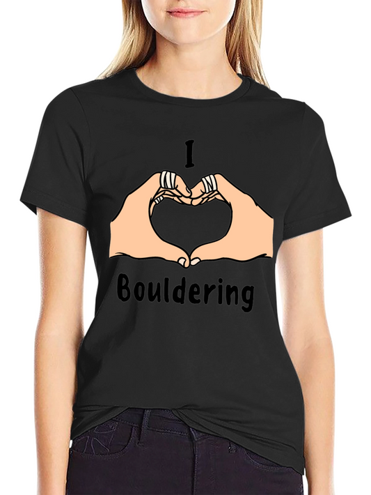 I Love Bouldering Heart Hands Graphic Tee
