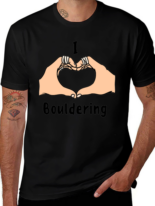 I Love Bouldering Heart Hands Graphic Tee