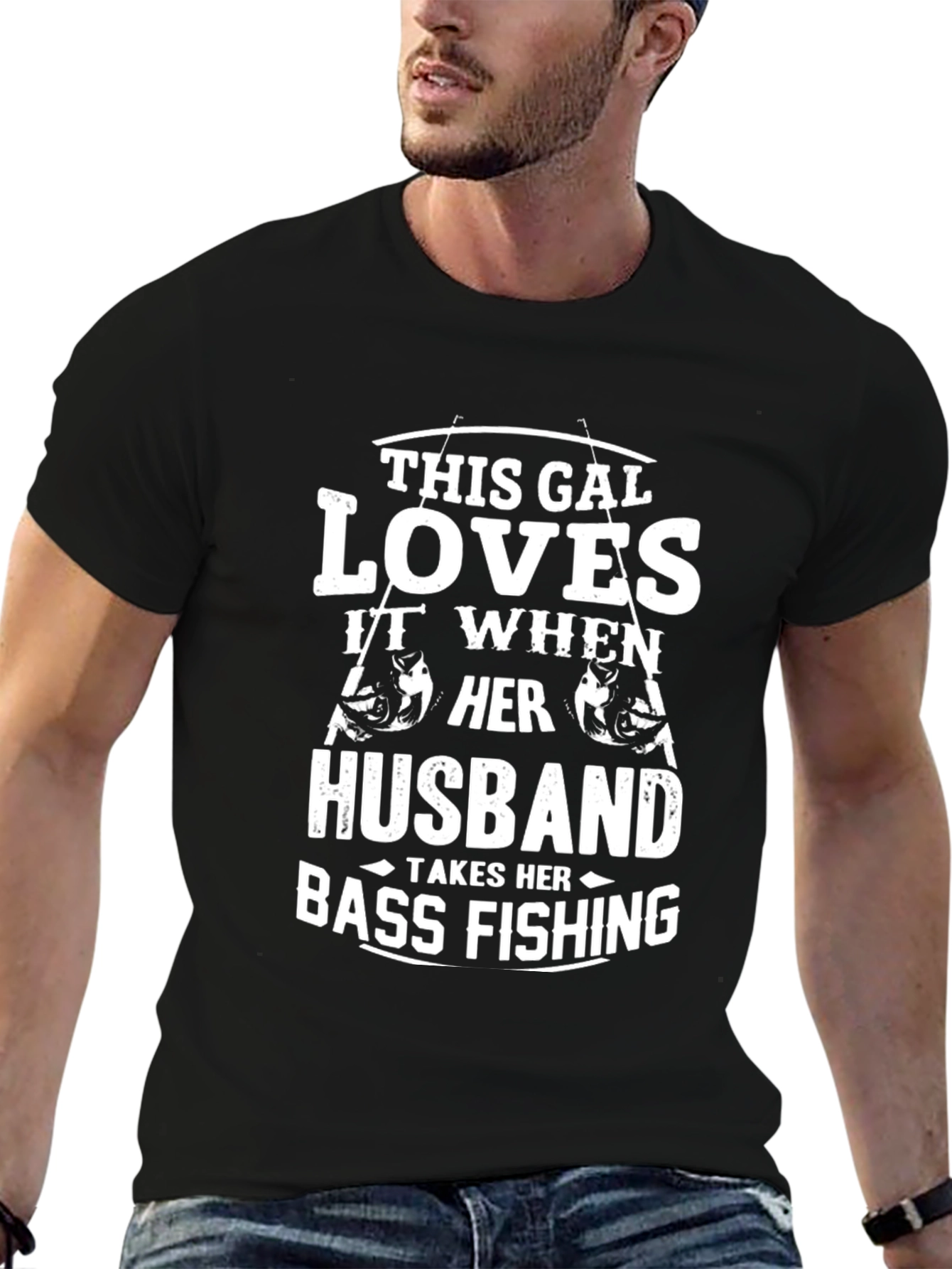 Funny Bass Fishing Husband T-Shirt