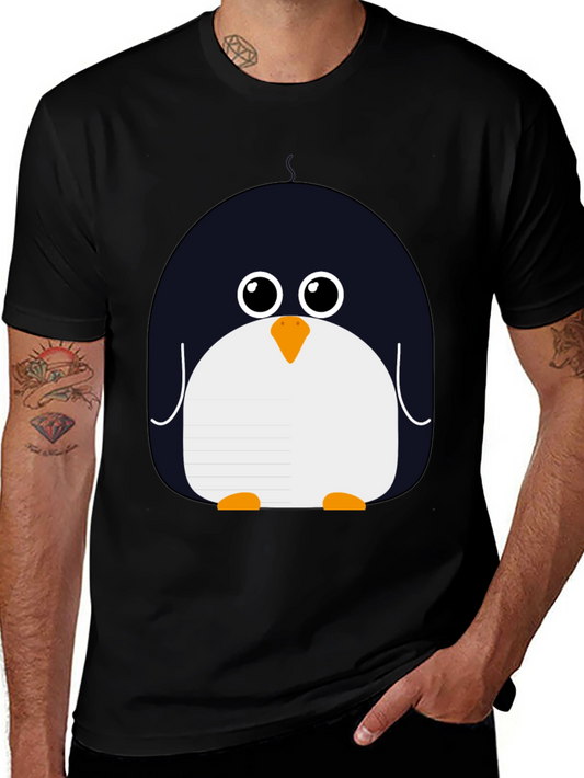 Cute Penguin Graphic Black T-Shirt