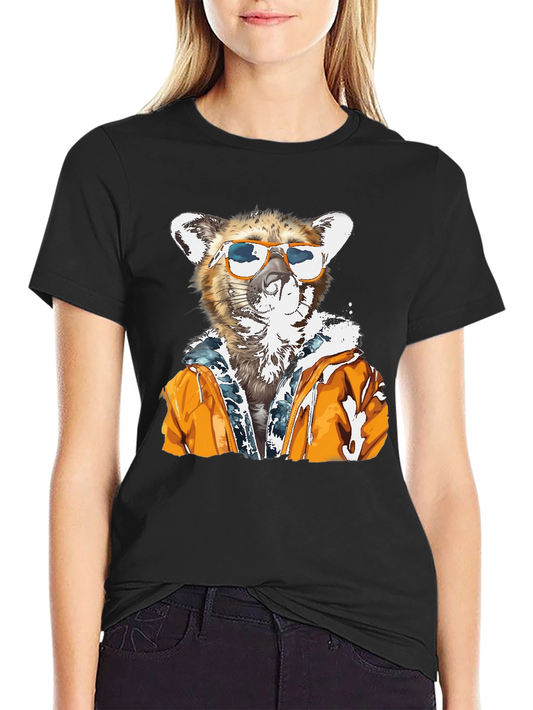 Cool Cat Graphic T-Shirt - Black