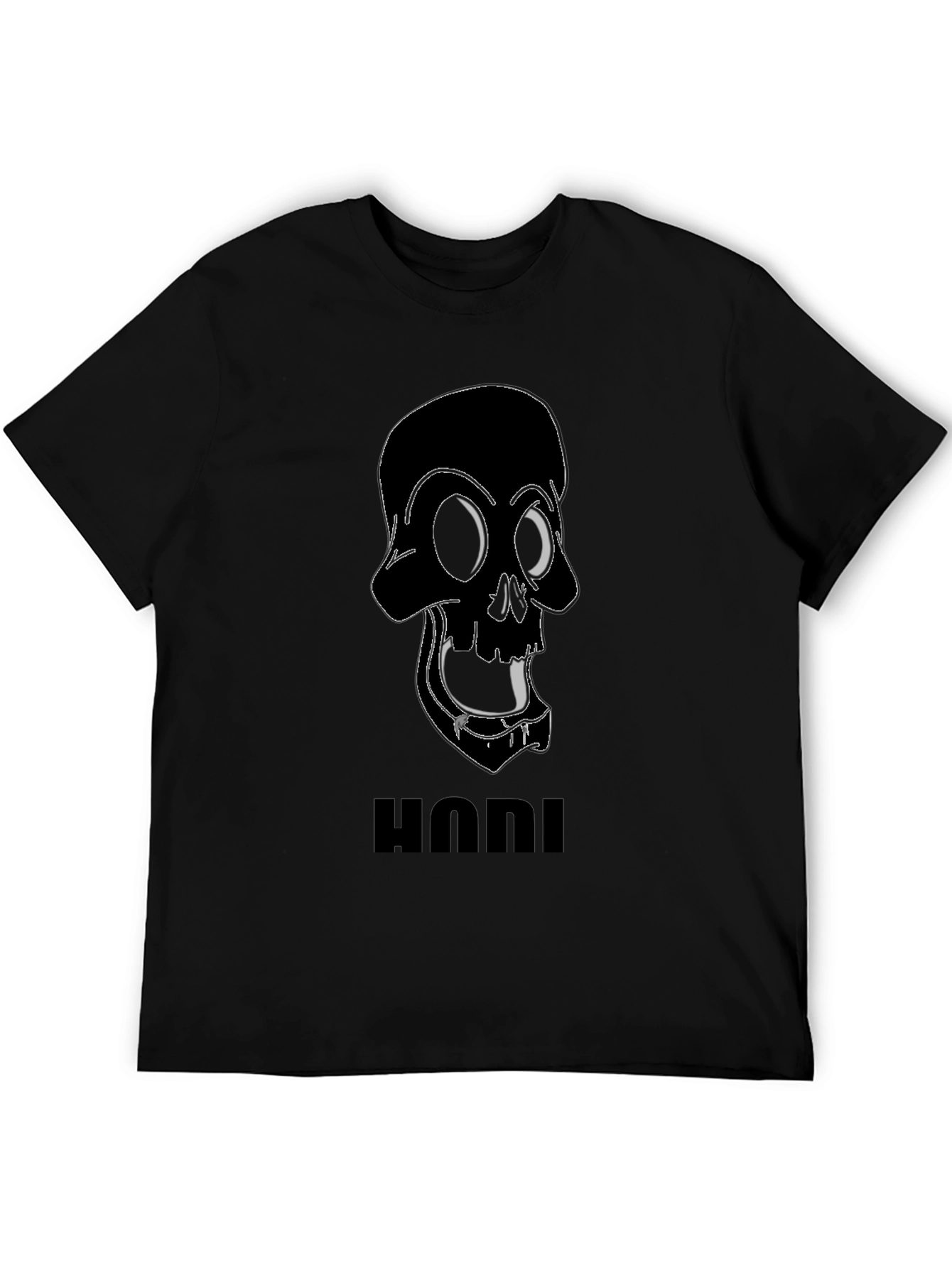 Edgy Skull Graphic Tee - Black Cotton