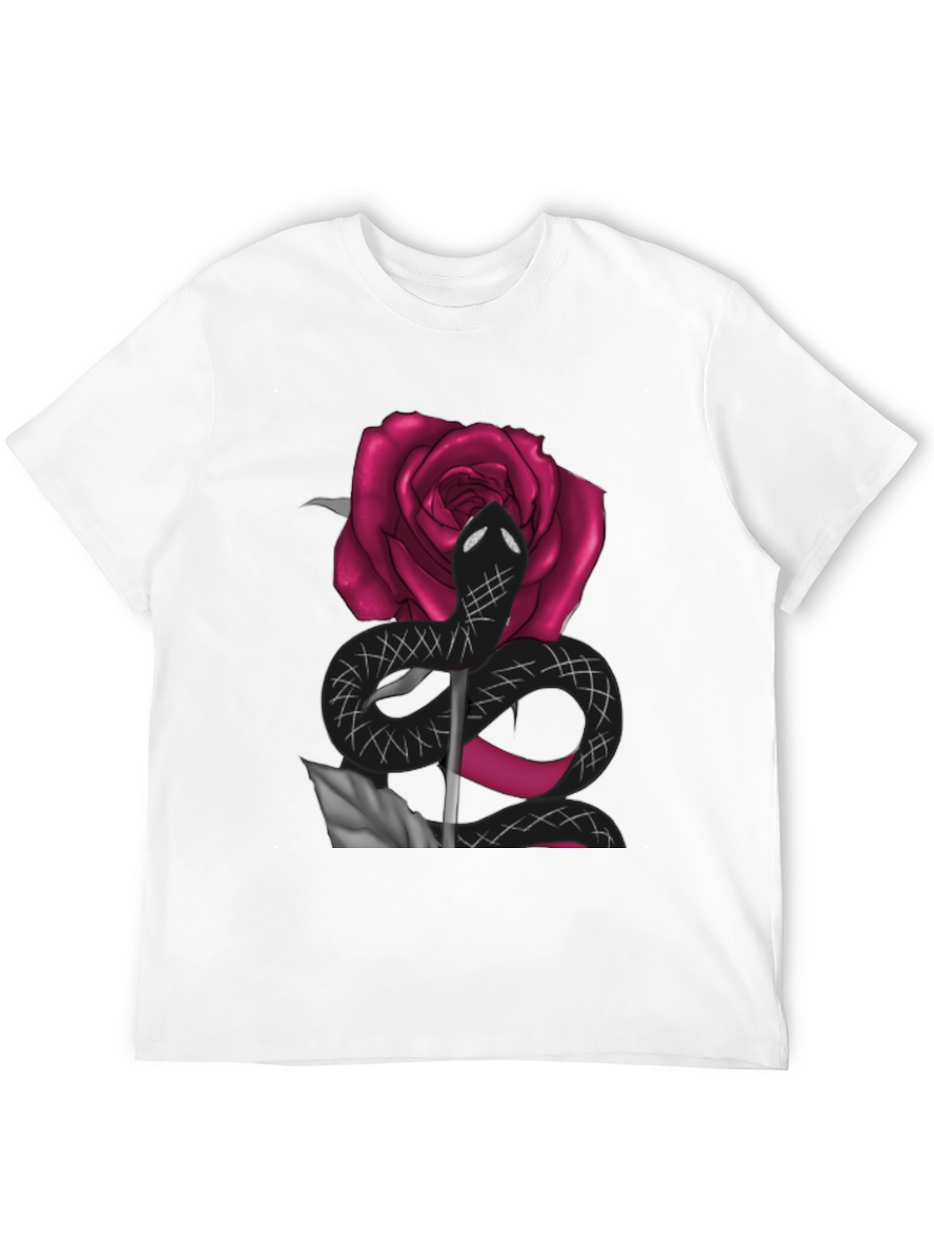 Snake & Rose Graphic Tee - Bold Statement T-Shirt