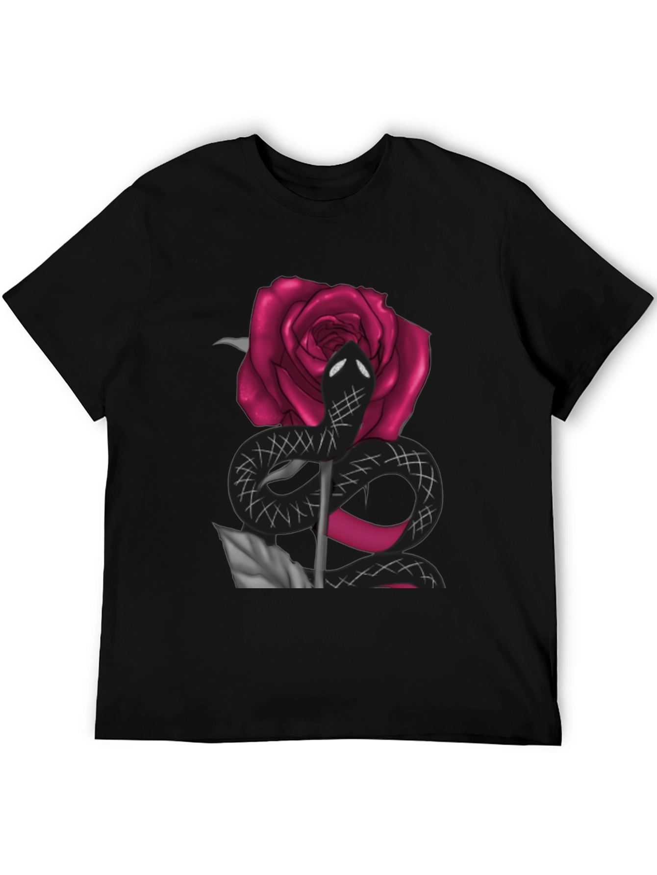 Snake & Rose Graphic Tee - Bold Statement T-Shirt