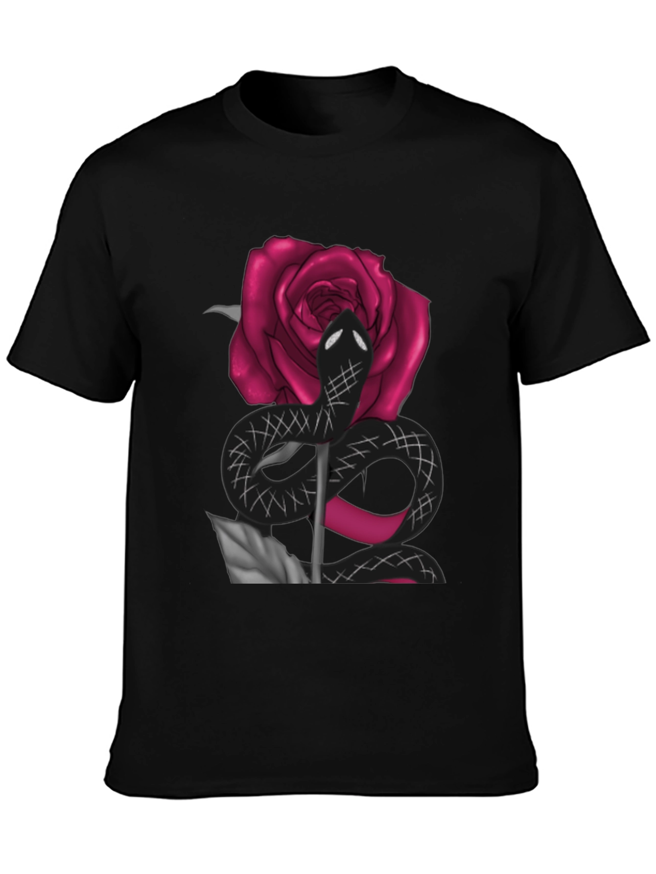 Snake & Rose Graphic Tee - Bold Statement T-Shirt