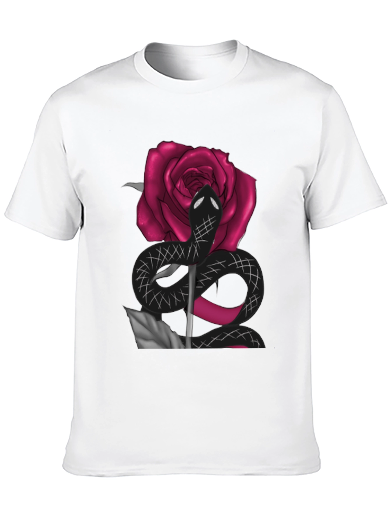 Snake & Rose Graphic Tee - Bold Statement T-Shirt