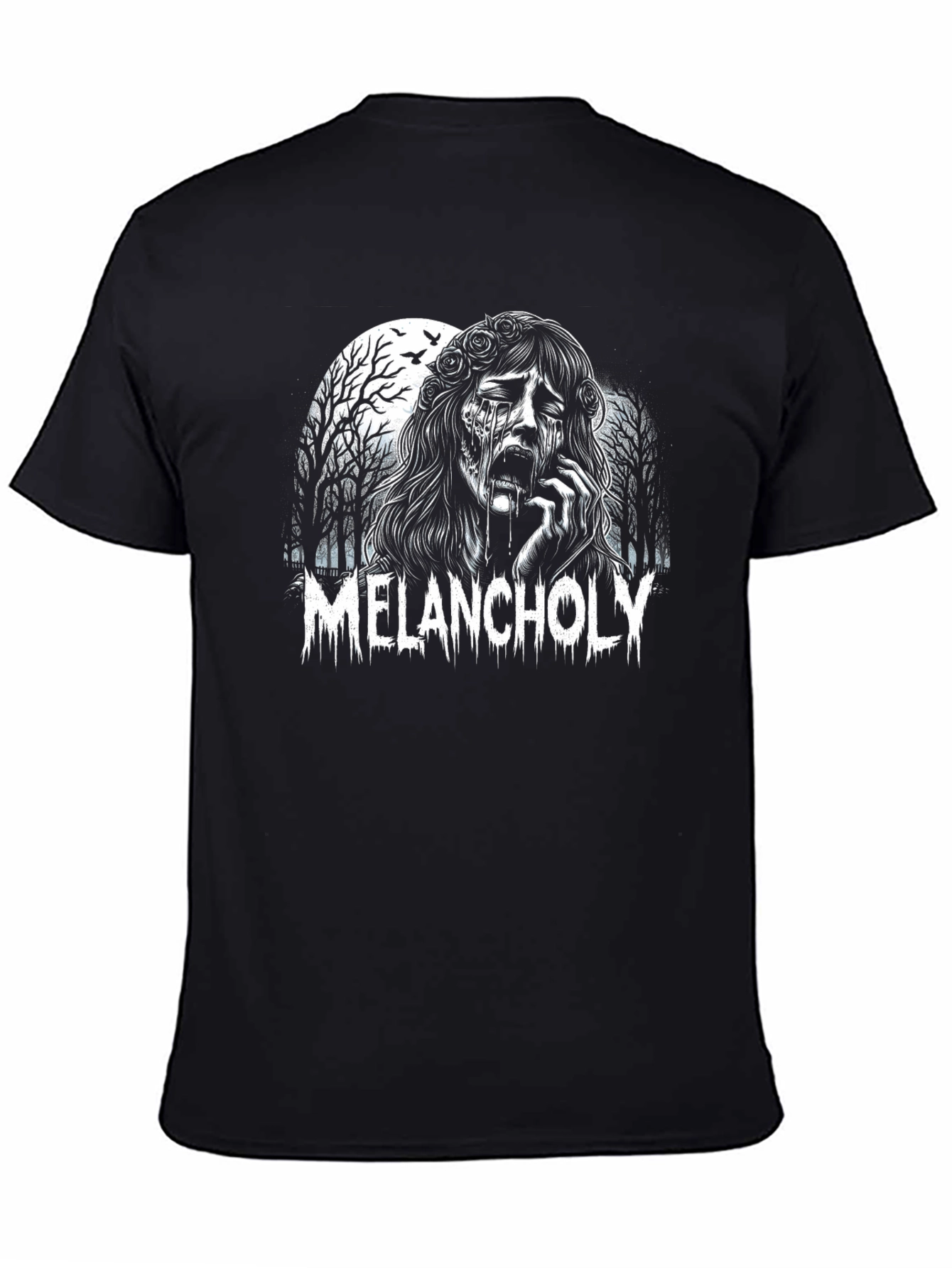 Melancholy Graphic Tee - Black Cotton T-Shirt