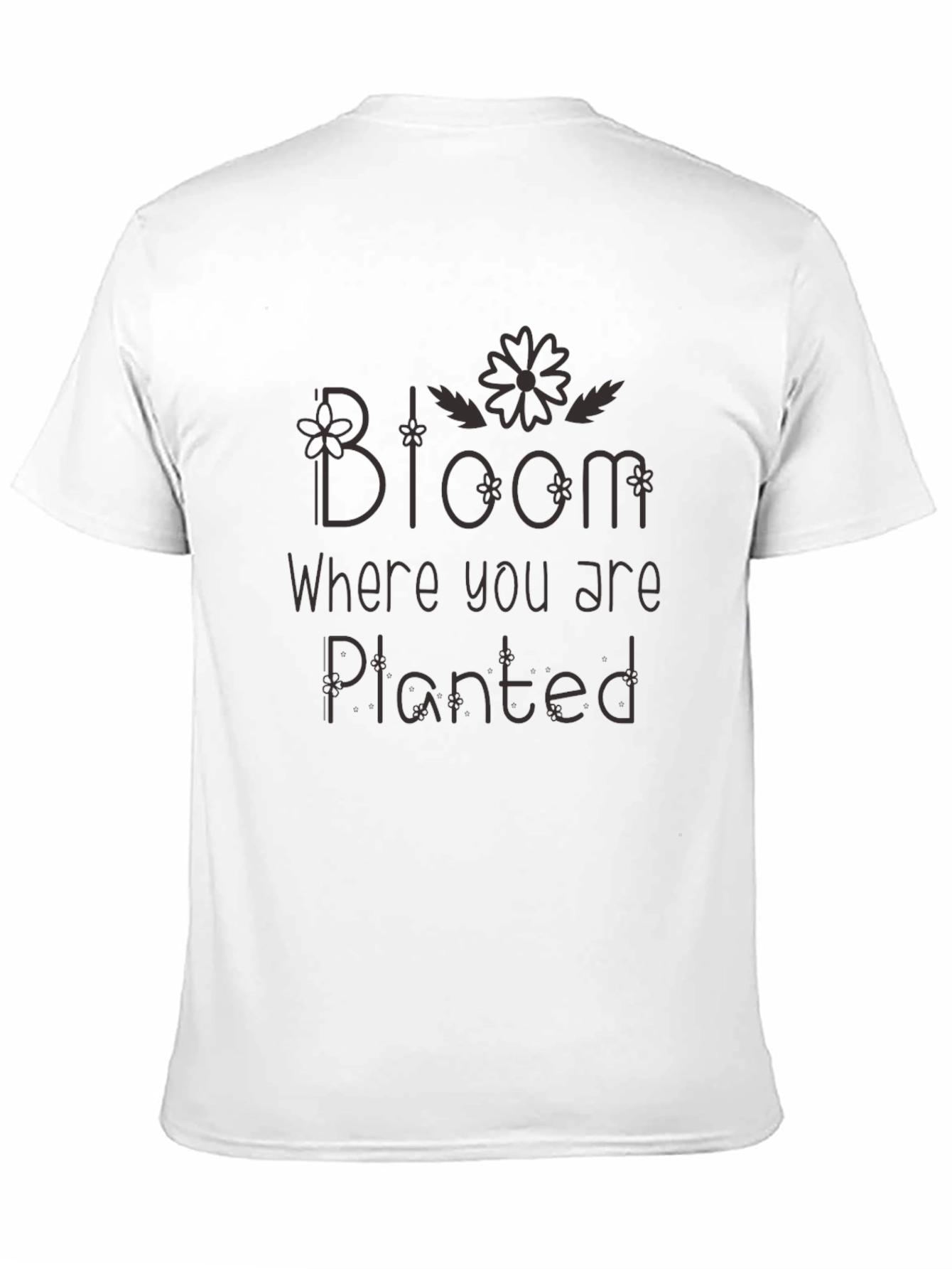 Bloom Where You Are Planted Black Tee