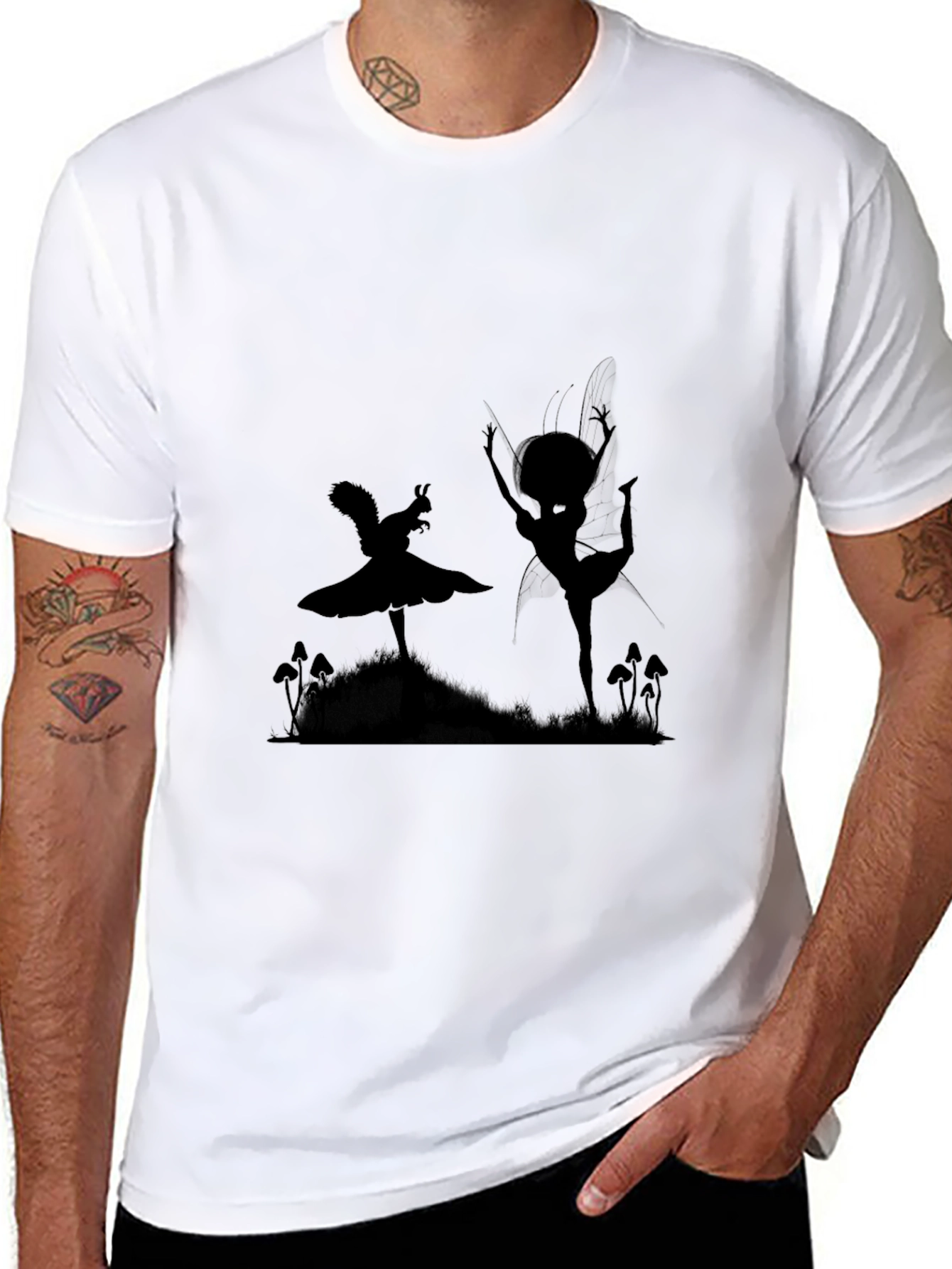 Fairy Silhouette Black T-Shirt