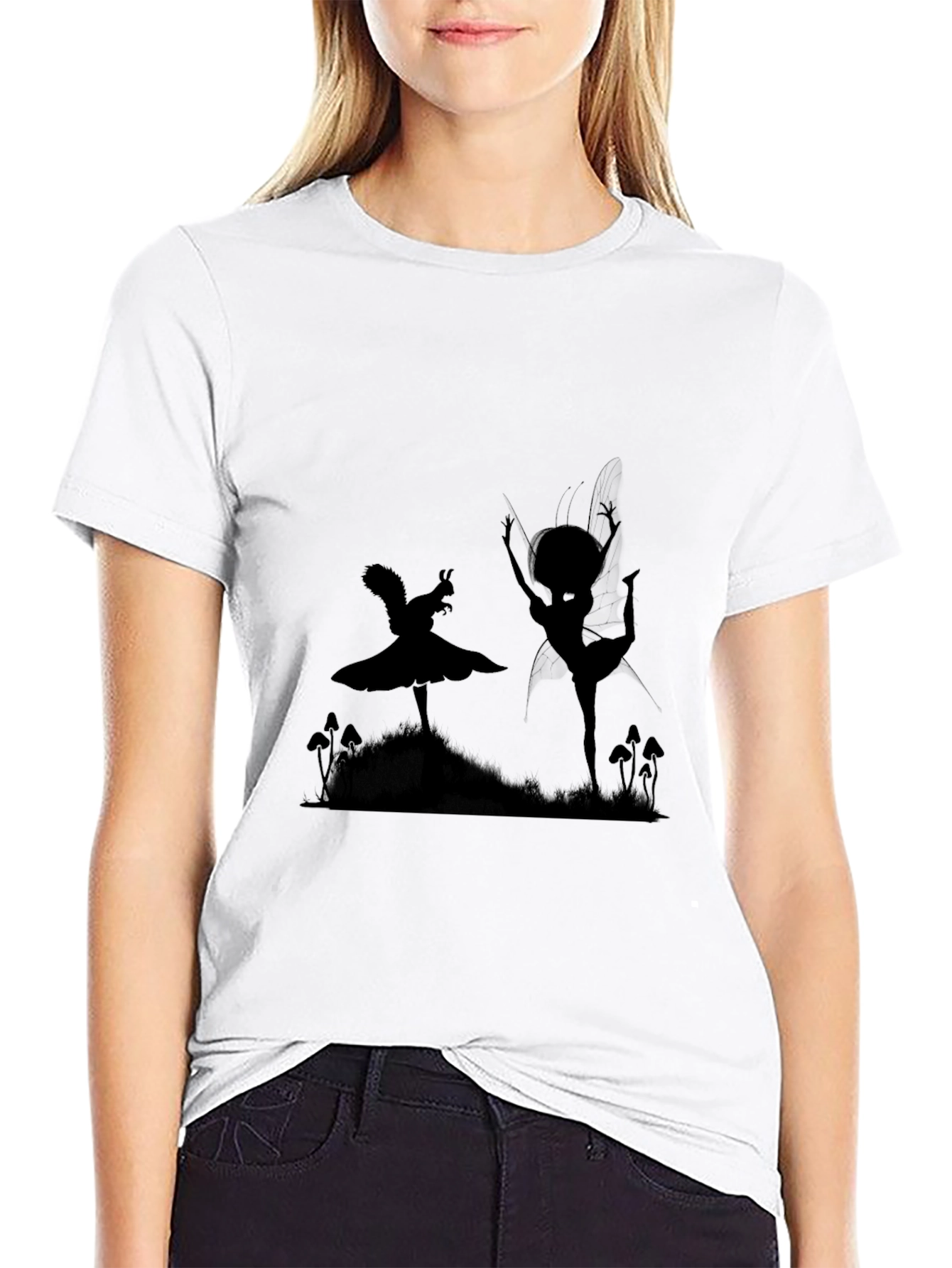 Fairy Silhouette Black T-Shirt