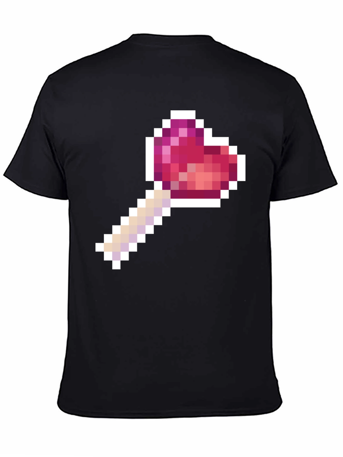 Pixel Heart Lollipop Black T-Shirt