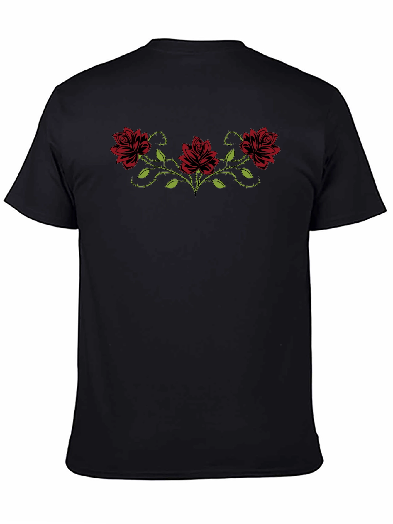 Rose Vines Graphic T-Shirt - Black