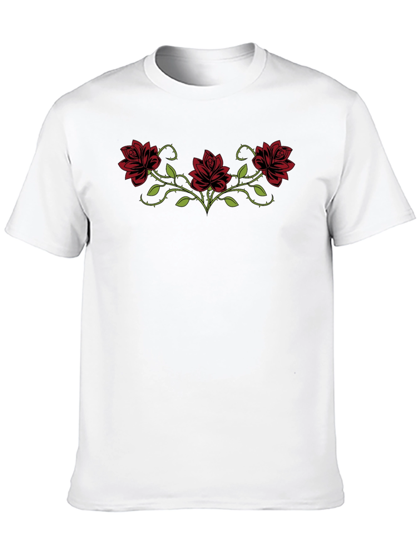 Rose Vines Graphic T-Shirt - Black