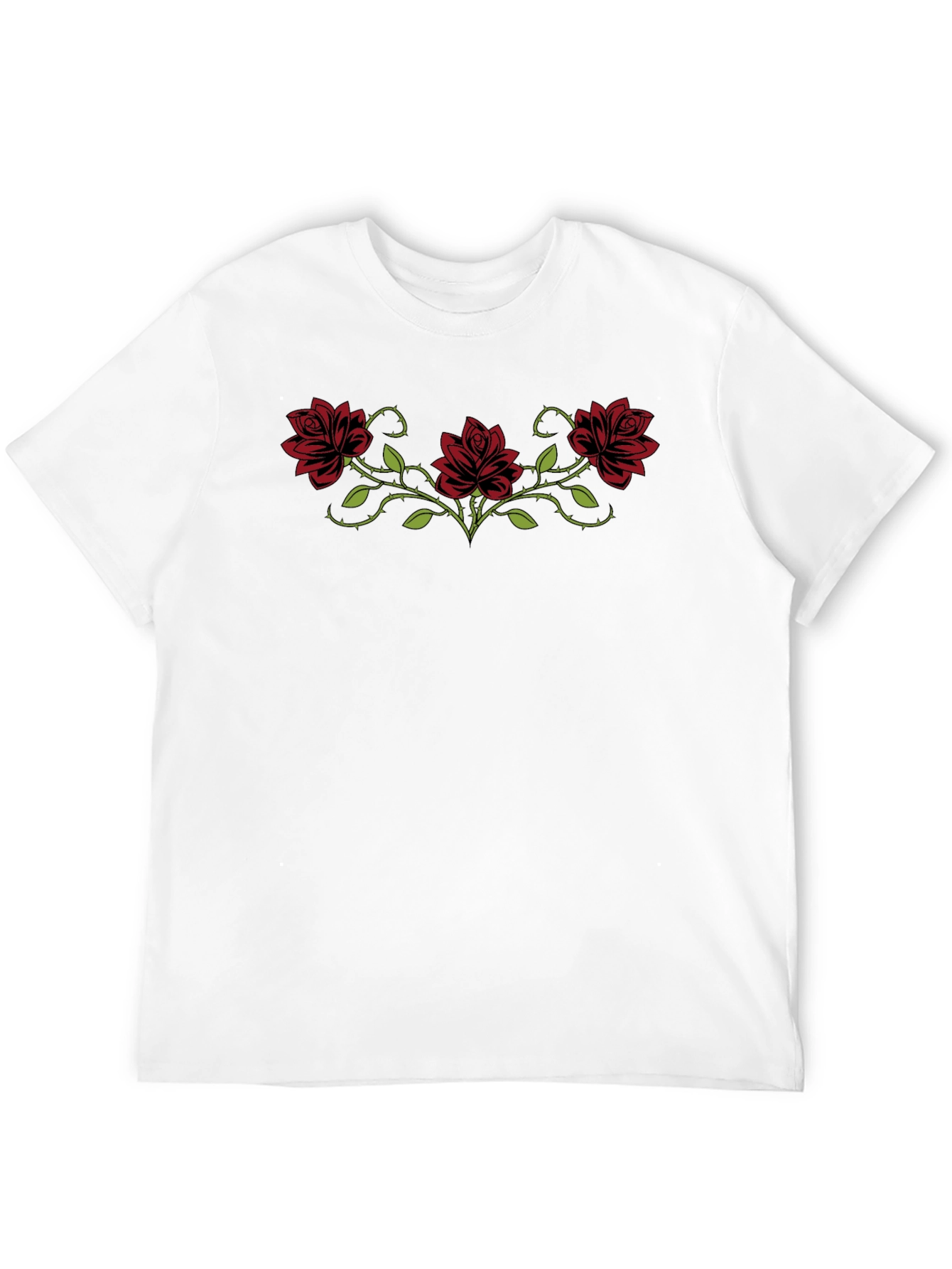 Rose Vines Graphic T-Shirt - Black