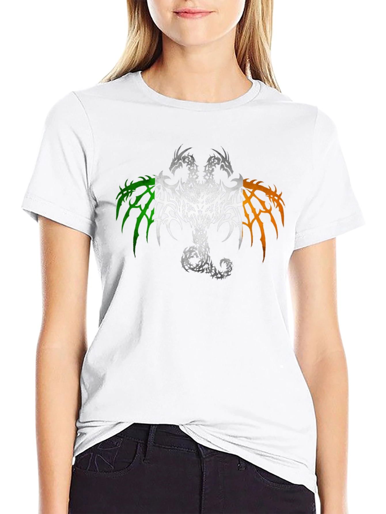 Irish Dragon Flag Graphic T-Shirt - Black