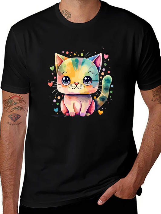 Cute Cat T-Shirt - Cartoon Kitten Design