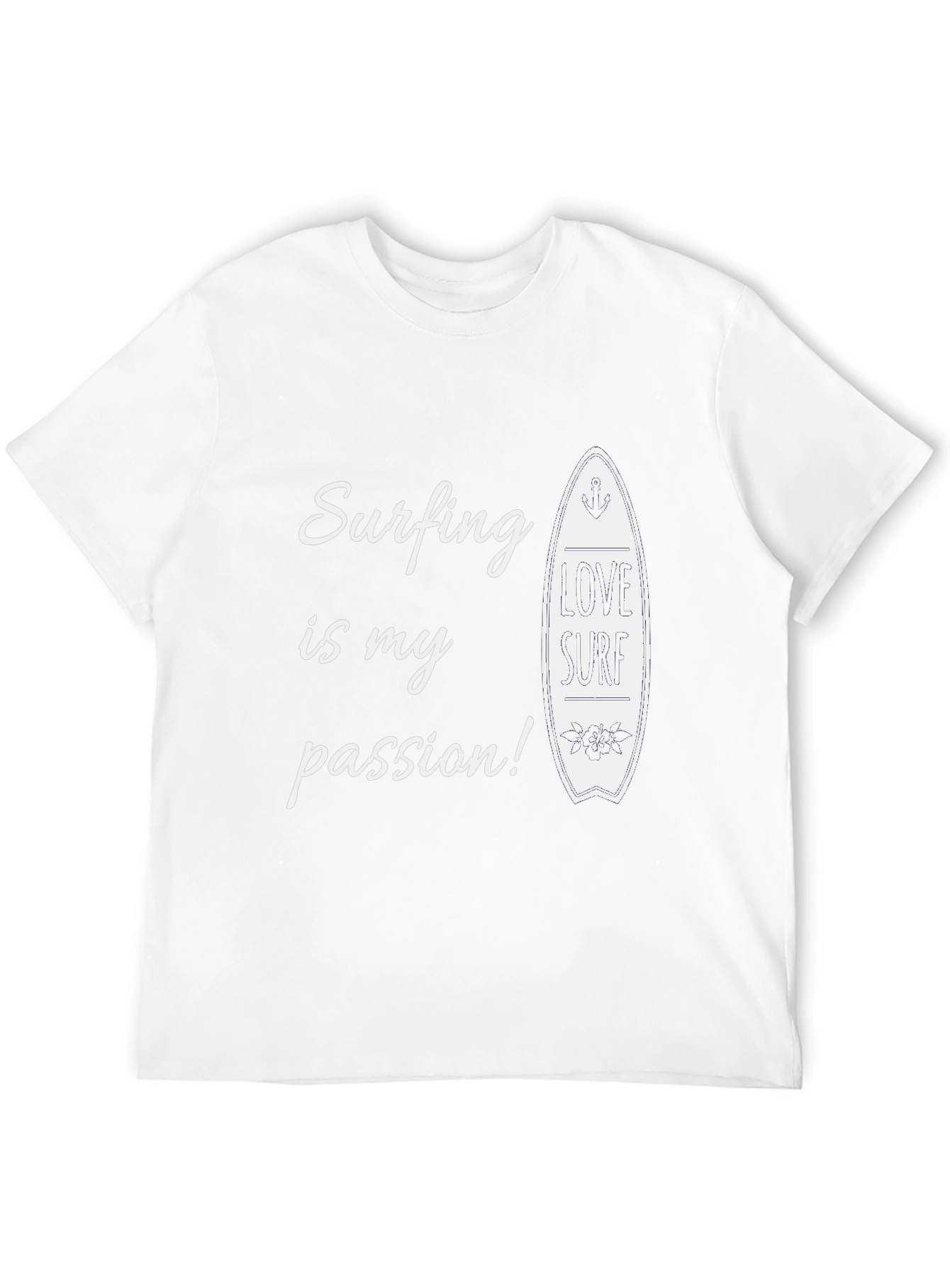 Surfing is My Passion Black Graphic Tee