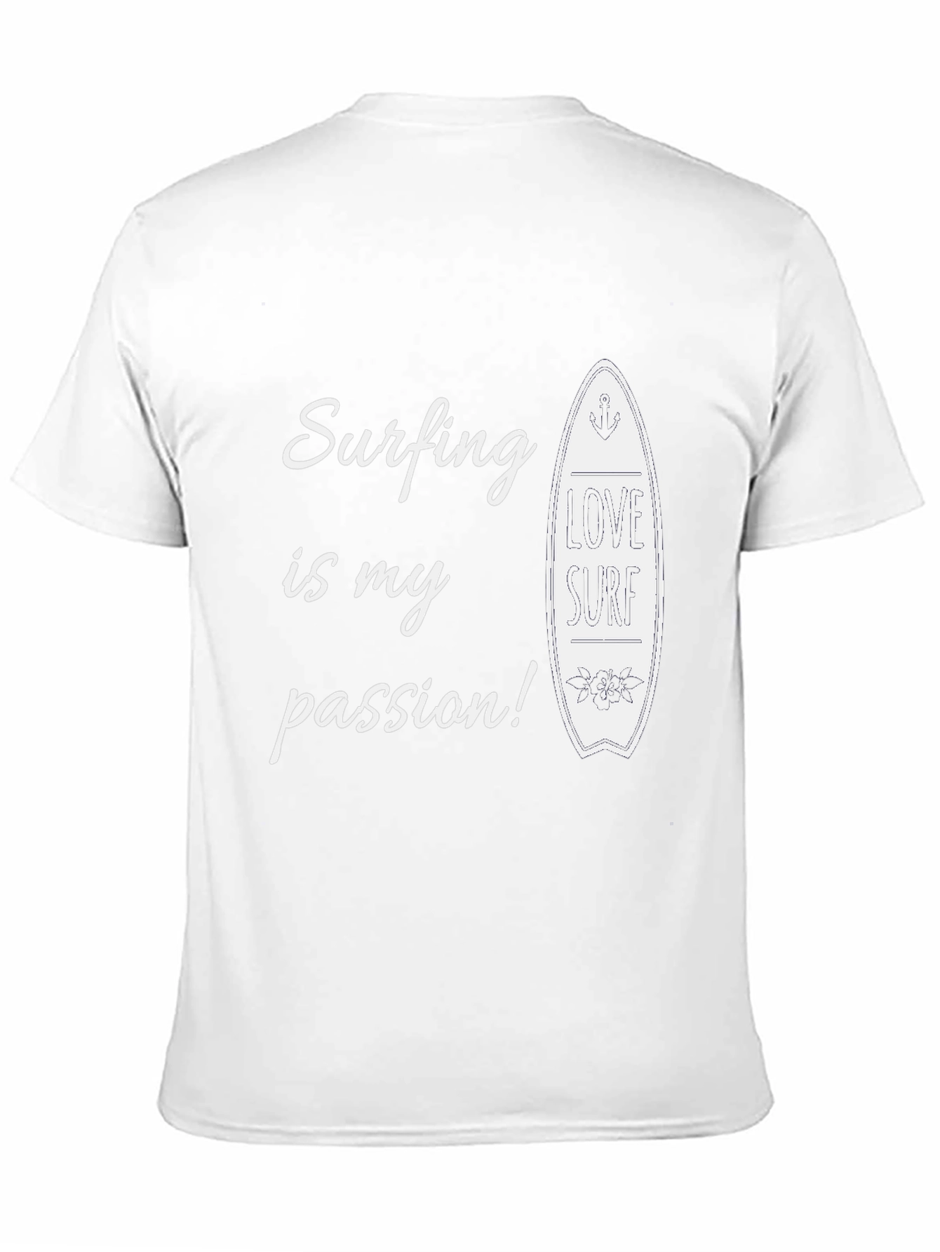 Surfing is My Passion Black Graphic Tee