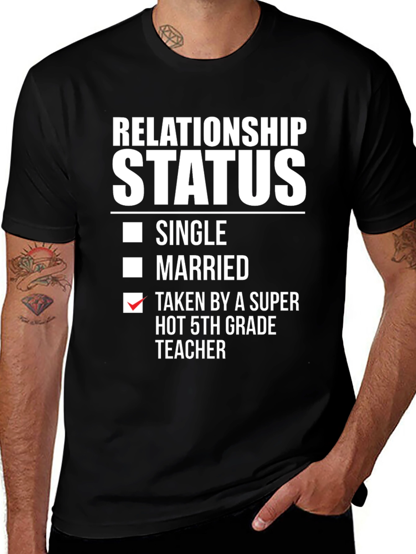 Relationship Status 5th Grade Teacher T-Shirt