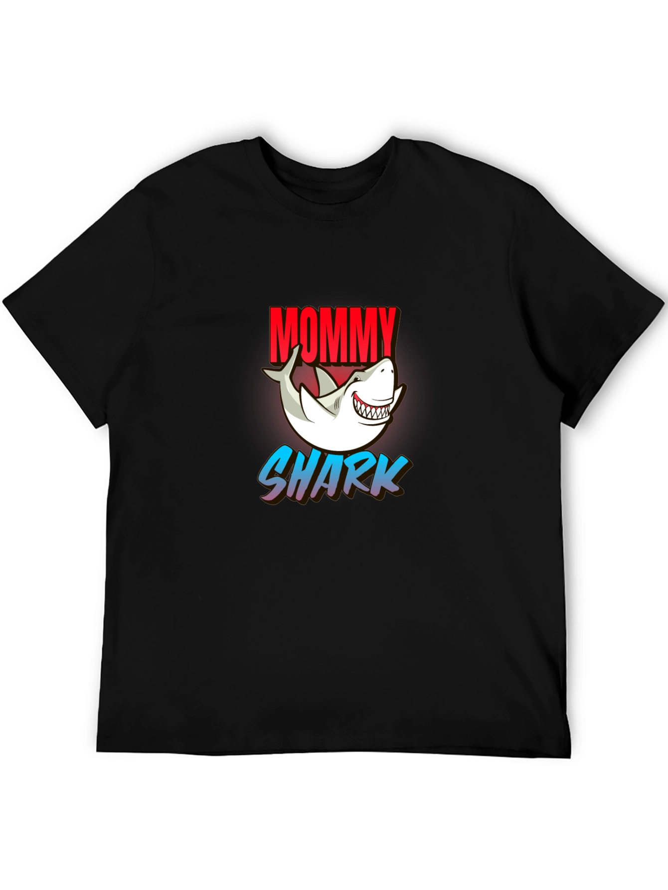 Mommy Shark Graphic Tee - Black Cotton Blend