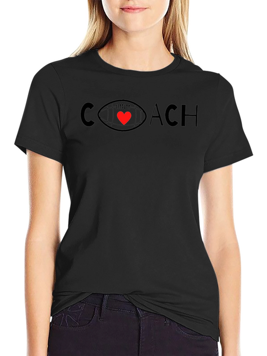 Coach Football Heart T-Shirt